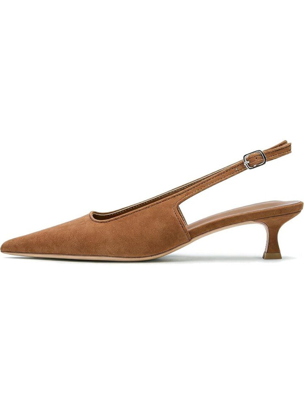 Women's Slingback Kitten Heels Low Heel Pointed Toe Apricot Pumps Formal Shoes